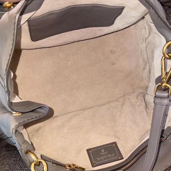 Prada Gray Leather Shoulder Bag - Picture 8 of 9